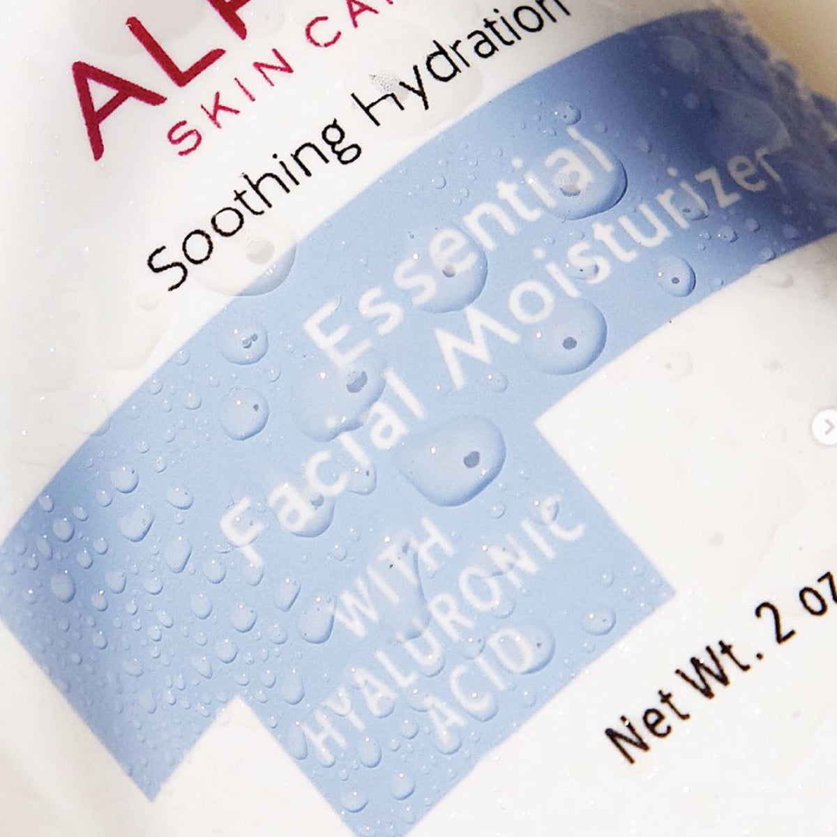 Texture swatch of Alpha Skin Care moisturizer demonstrates creamy daily hydration.