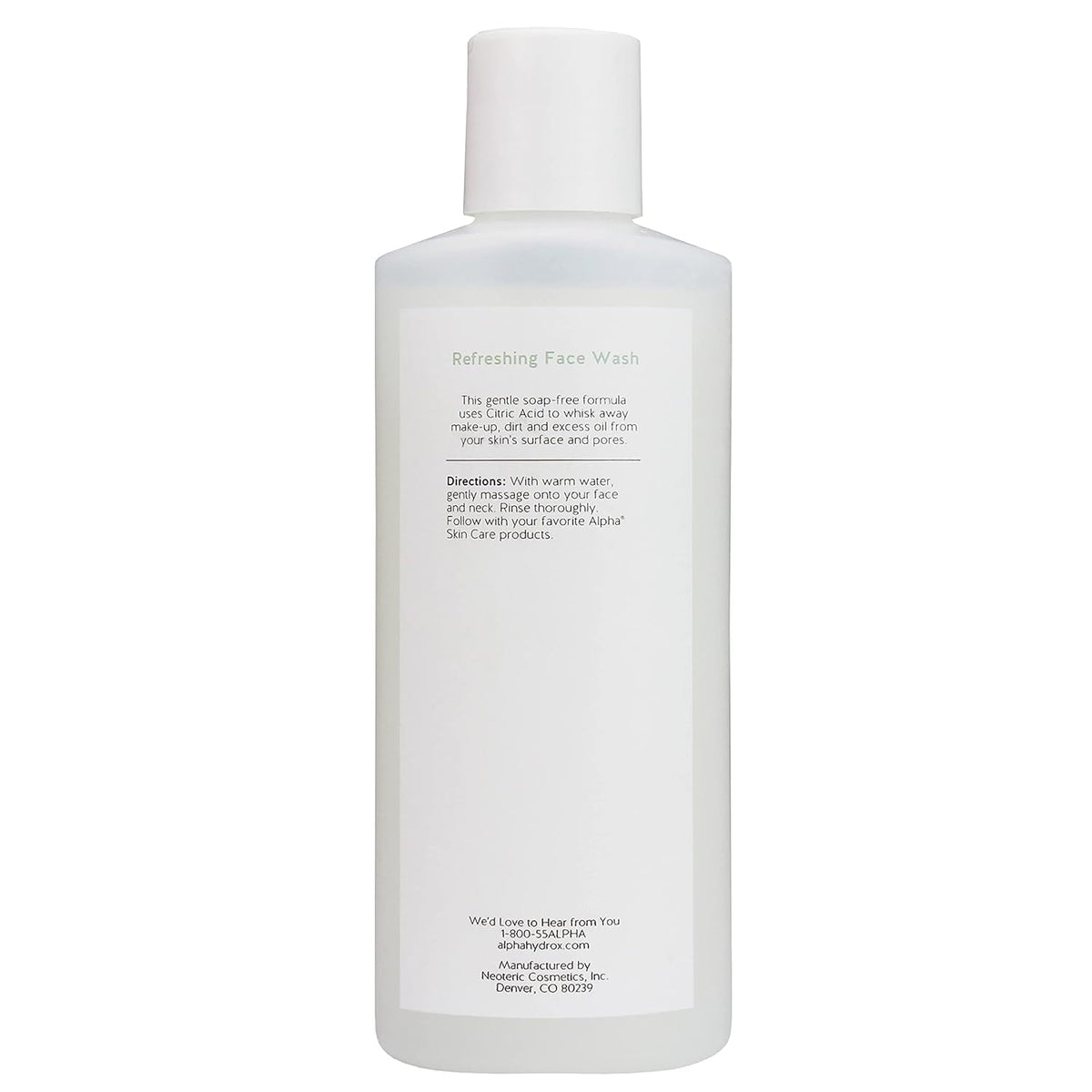 Alpha Skin Care Refreshing Face Wash 3-pack image suggests convenient routine for daily use.