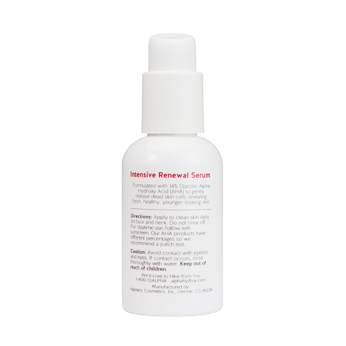 Alpha Skin Care Renewal Serum application routine shows daily use on face and neck.
