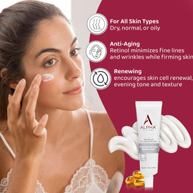 Close-up of retinol 0.15% cream label highlighting potency.