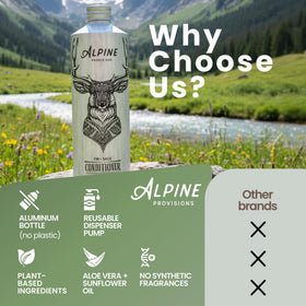 Alpine Provisions sunflower oil drop closeup highlighting hydration benefits for hair