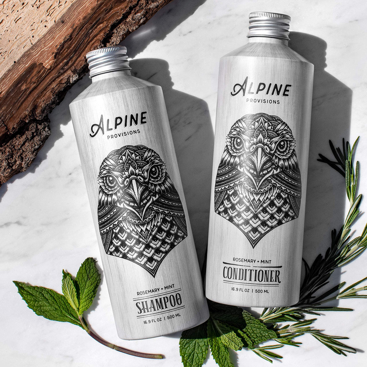 Alpine Provisions vegan sulfate-free formula bottle indicating gentle color-treated hair care