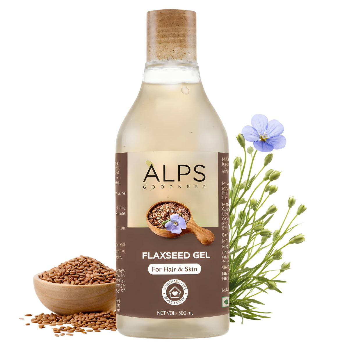 Alps Goodness flaxseed gel bottle front for defined curls