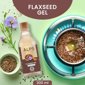 Alps Goodness flaxseed gel texture close-up showing clear formula