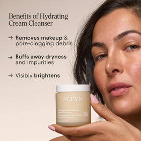 Alpyn Beauty Hydrating Cold Cream Cleanser jar close-up showing rich texture.