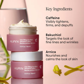 Alpyn Beauty Line-Filling Eye Balm wild-harvested plants visual communicates sustainability.