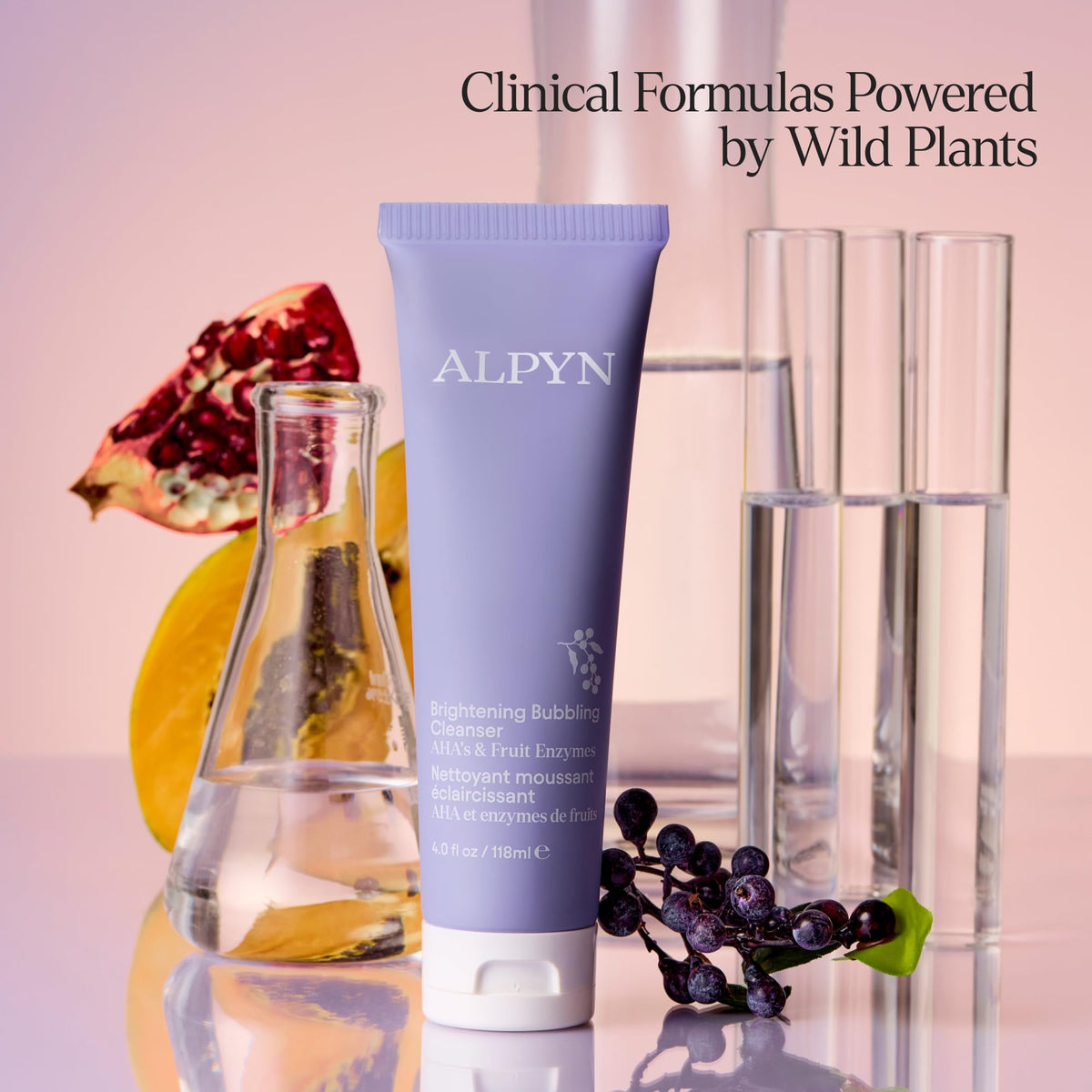 Alpyn Beauty vitamin C and mountain cherry brighten and energize the complexion
