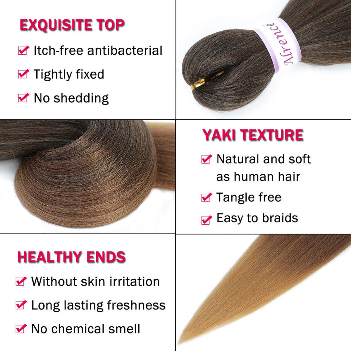 Alrence hot-water setting option enables versatile style changes with gentle, heat-friendly fibers.