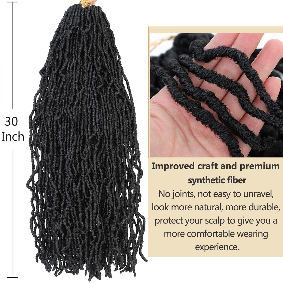 Alrence lightweight faux locs offer comfortable wear with long-lasting fullness.