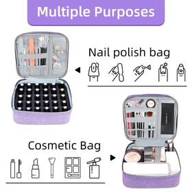 Versatile pockets hold files, brushes, cuticle tools, and polish accessories.
