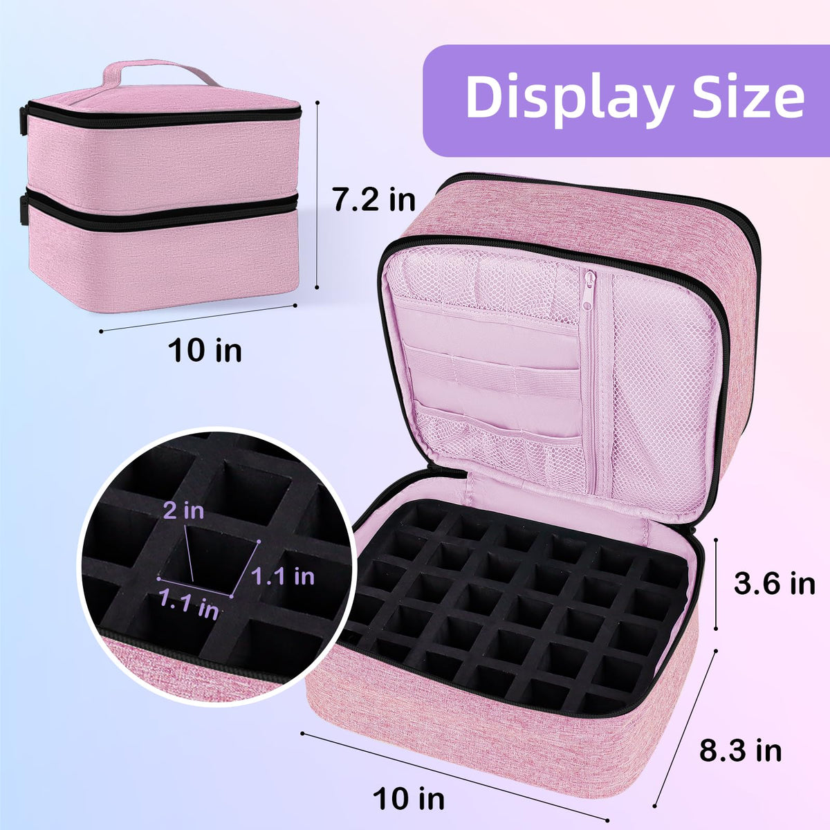 ALSLEA nail polish organizer carry handle supports portable use