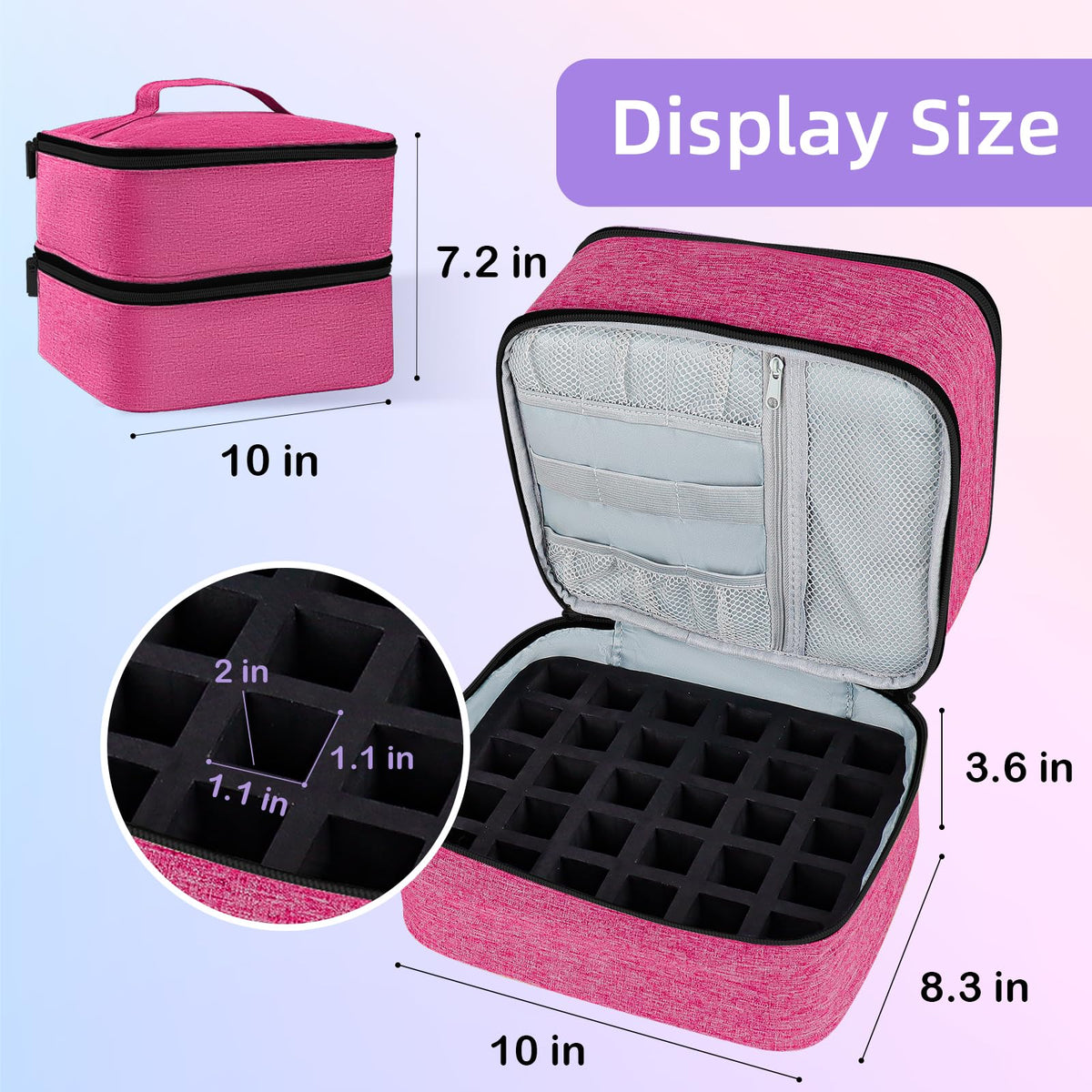 ALSLEA durable oxford fabric nail organizer in rose