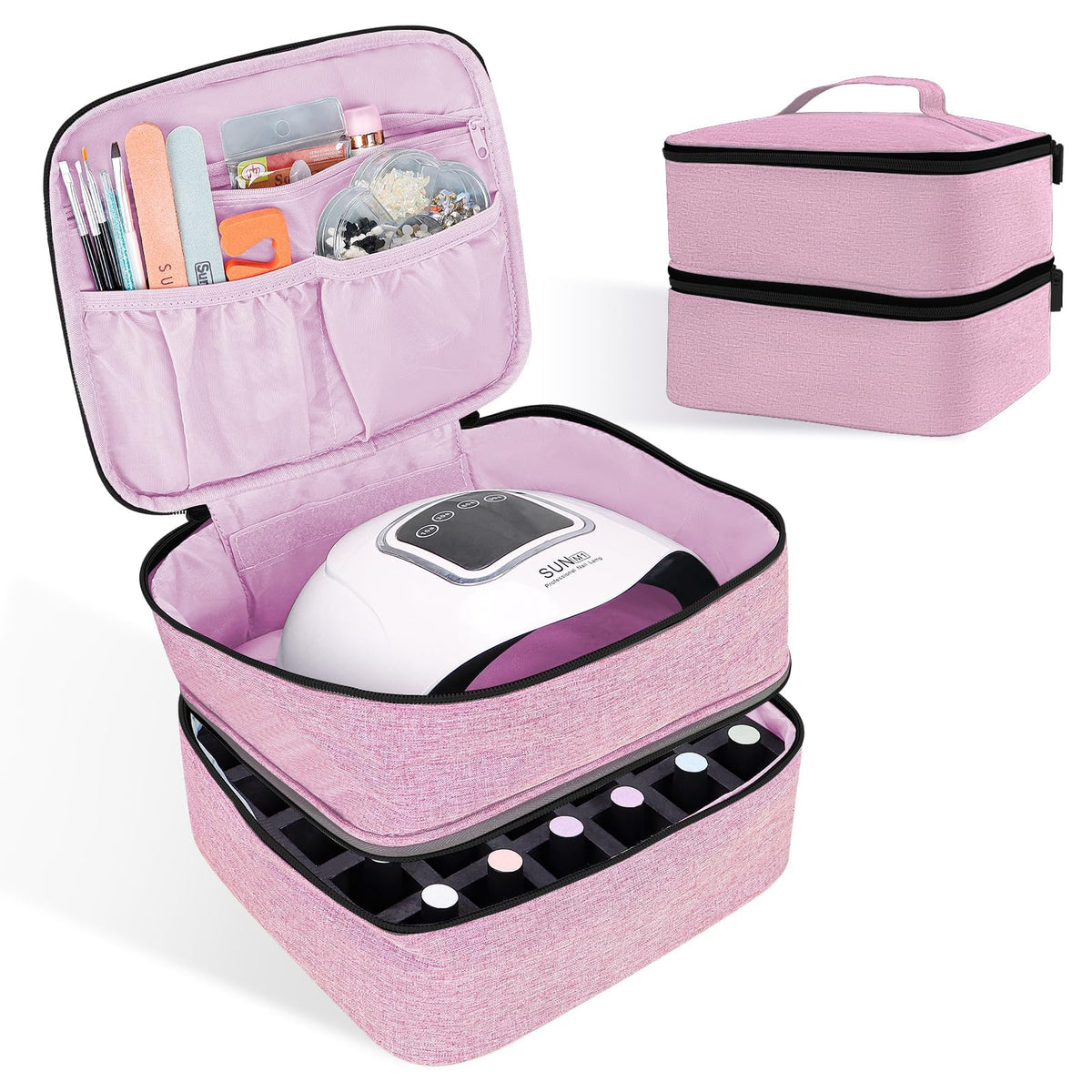 ALSLEA nail polish organizer front view showing compact, high-capacity storage
