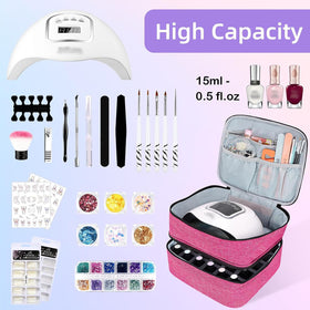 ALSLEA holds 30 bottles of 15 ml in rose nail polish organizer