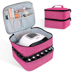 ALSLEA nail polish organizer open compartment rose for quick access and organization