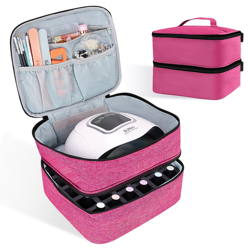 ALSLEA nail polish organizer open compartment rose for quick access and organization