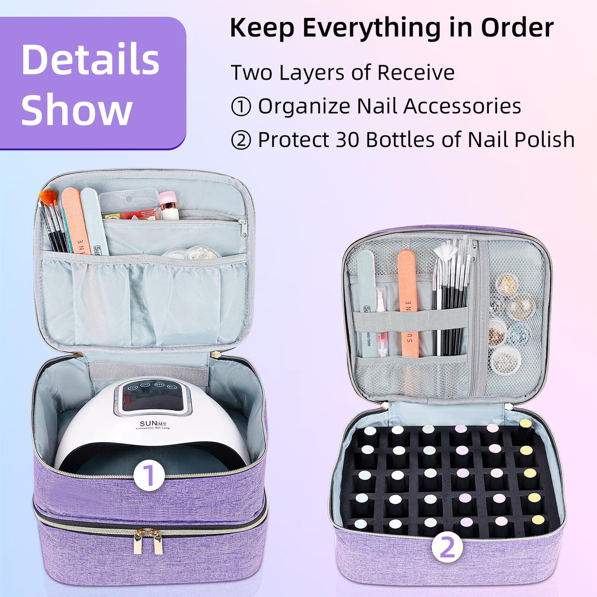 Sturdy top handle enables easy transport to salons or home setups.