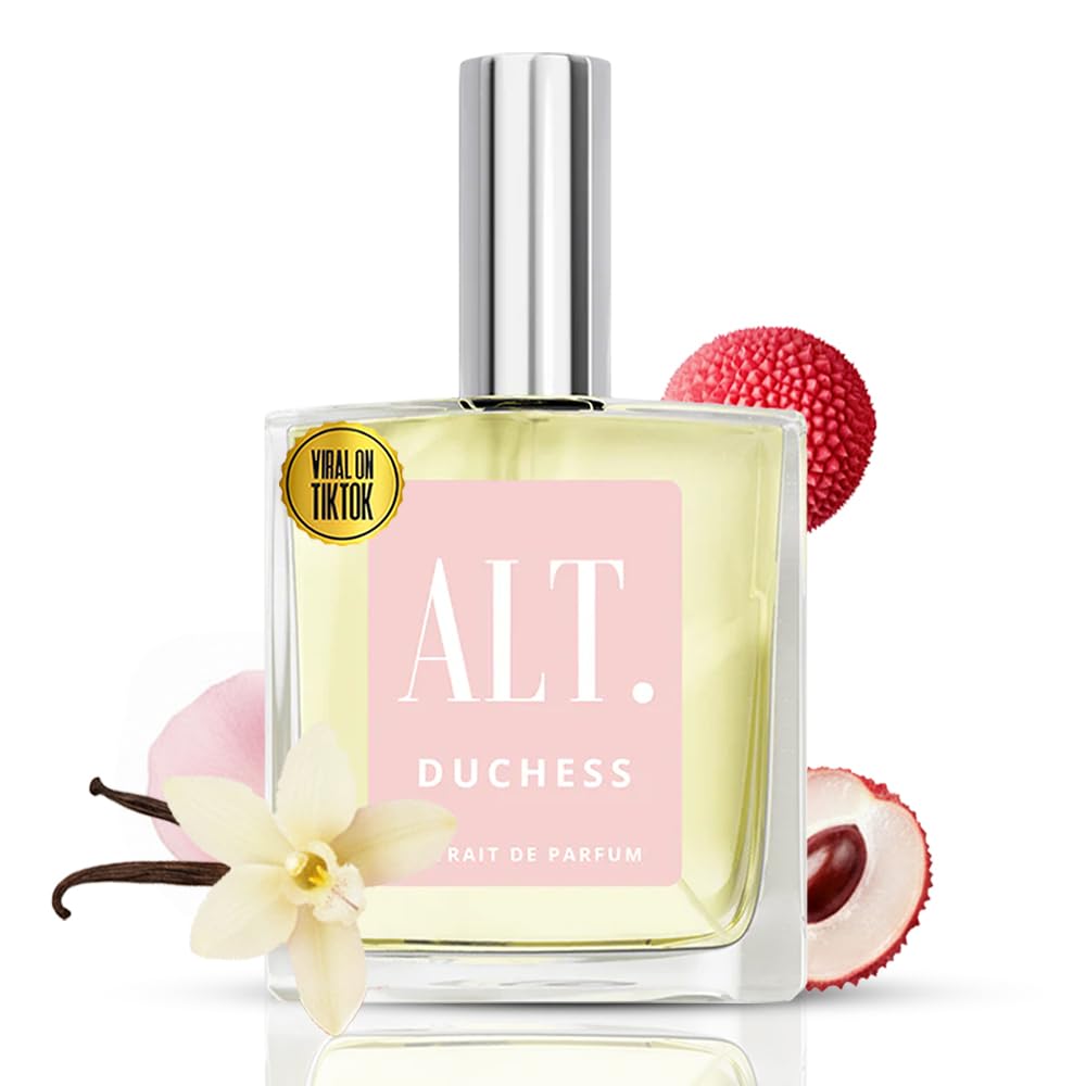 ALT. FRAGRANCES Duchess bottle front showcases a long-lasting floral fruity profile.