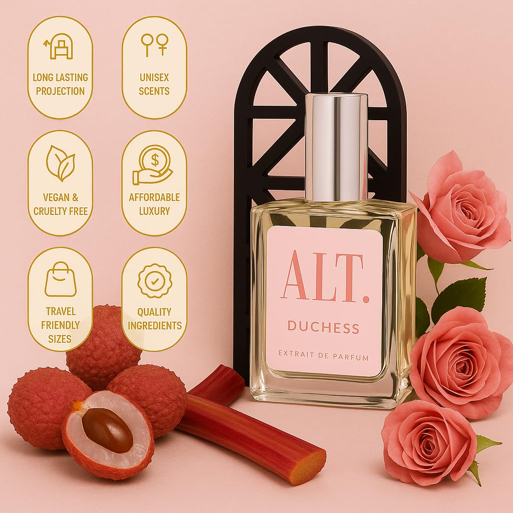 ALT. FRAGRANCES Duchess rose musk note suggests soft floral richness and balance.