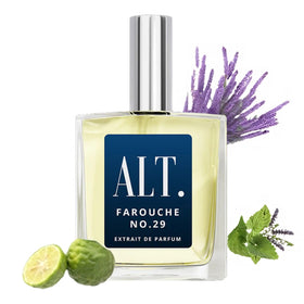 ALT. FRAGRANCES Farouche No. 29 bottle front showcases bold, modern design for daily confidence.