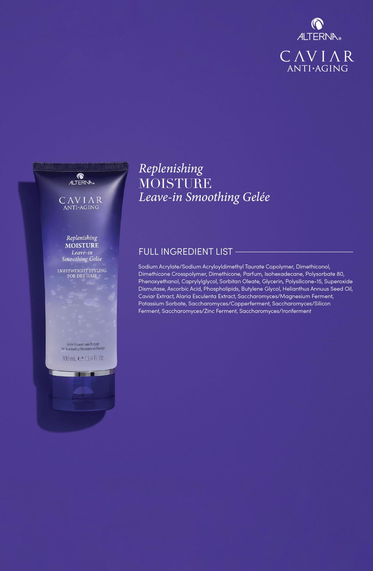 Alterna Caviar Anti-Aging Gelee used on dry hair for quick touch-ups and frizz control