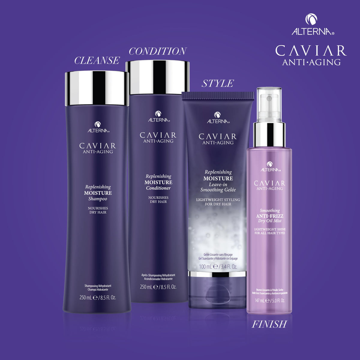 Alterna Caviar Anti-Aging Gelee label detail highlighting luxury haircare performance