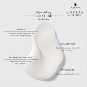 Hair texture improvement shot featuring Alterna Caviar Anti-Aging