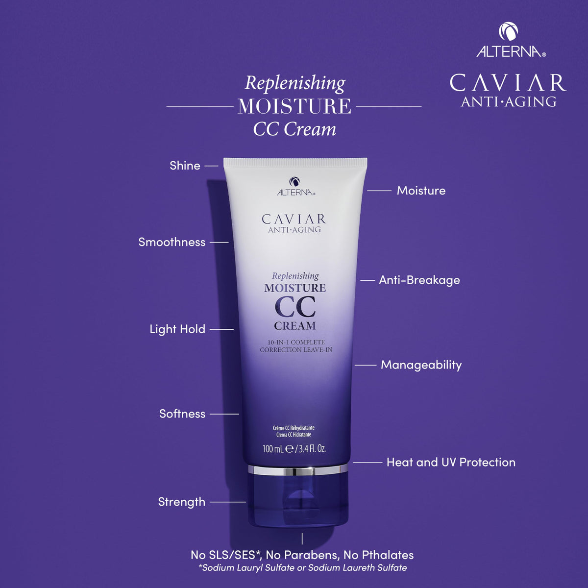 Alterna Caviar CC Cream Leave-in Treatment bottle for 10 benefits in one step.