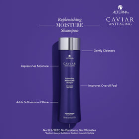 Alterna Caviar Anti-Aging Replenishing Moisture Conditioner bottle boosts softness