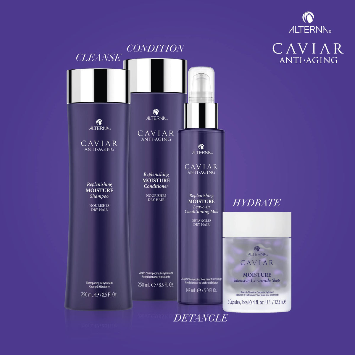Alterna CAVIAR Anti-Aging Leave-In Milk shows silky hair after application
