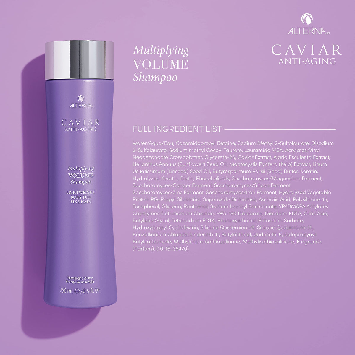 Alterna CAVIAR Anti-Aging Volume set displayed together on a shelf for harmony.