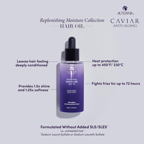 Alterna CAVIAR Anti-Aging Moisture Oil dispensing action showing precise dosing