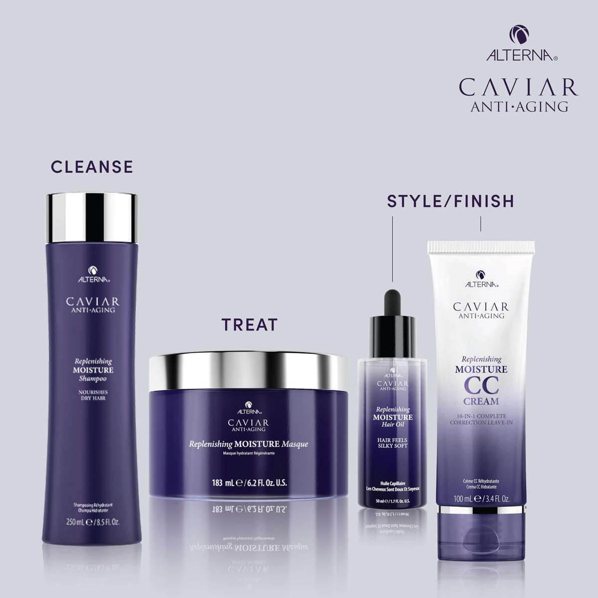 Alterna CAVIAR Anti-Aging Moisture Oil texture close-up reveals silky feel