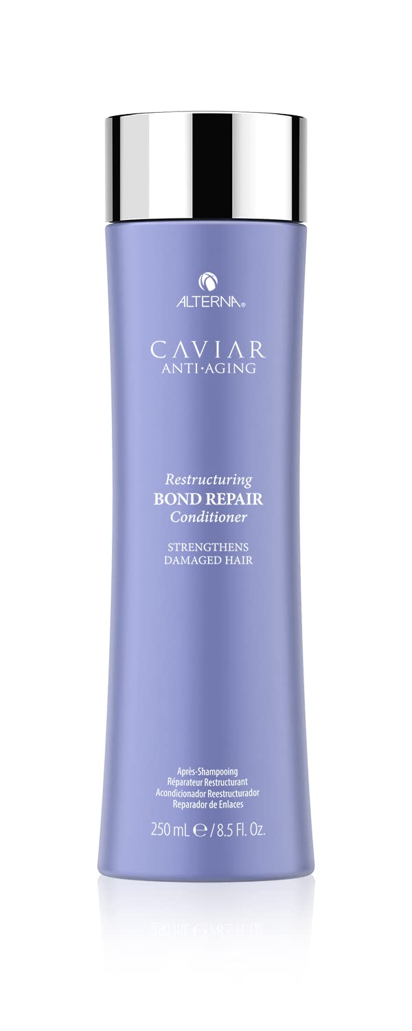 Alterna Caviar Bond Repair Conditioner bottle front, sulfate-free care for color-treated hair.
