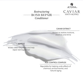 Alterna Caviar Bond Repair Conditioner dispenser ready for simple daily application.
