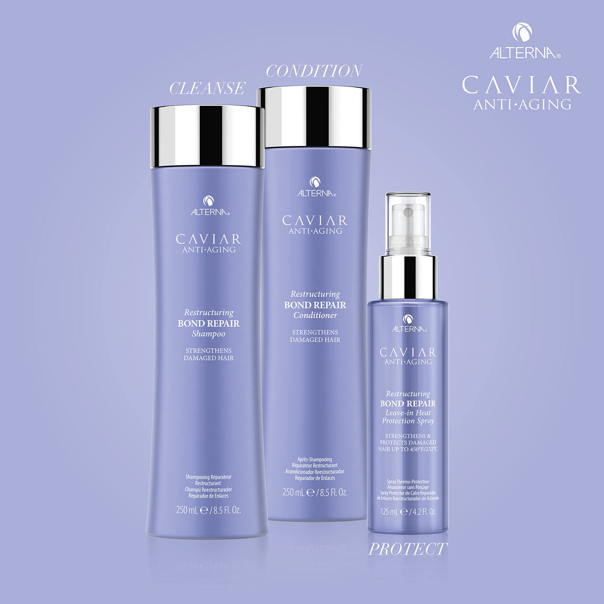 Alterna Caviar Bond Repair Conditioner texture close-up for easy detangling.