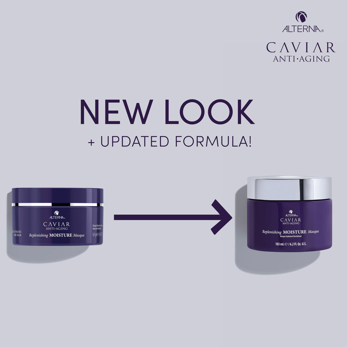 Alterna Caviar Masque applied to damp hair for 2-3 minutes before rinsing.