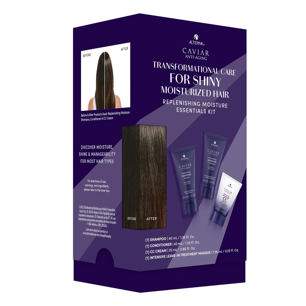 Alterna Caviar Replenishing Moisture Shampoo bottle close-up for soft, hydrated hair