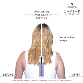 Split ends look reduced after applying Alterna Bond Repair serum