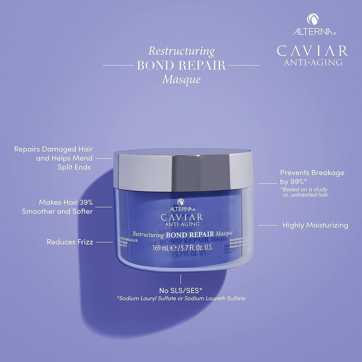Alterna Bond Repair Masque jar closeup shows rich texture for all hair types