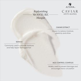 Alterna Caviar Moisture Masque hair application shows smooth, manageable strands.