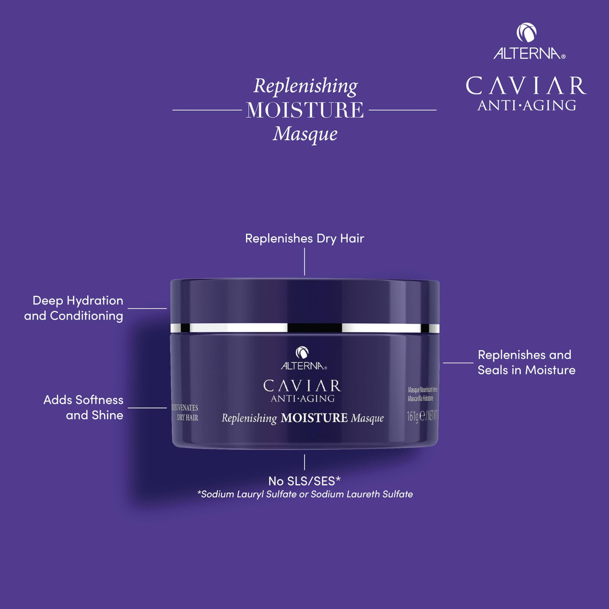 Alterna Caviar Moisture Masque jar texture closeup reveals rich conditioning.