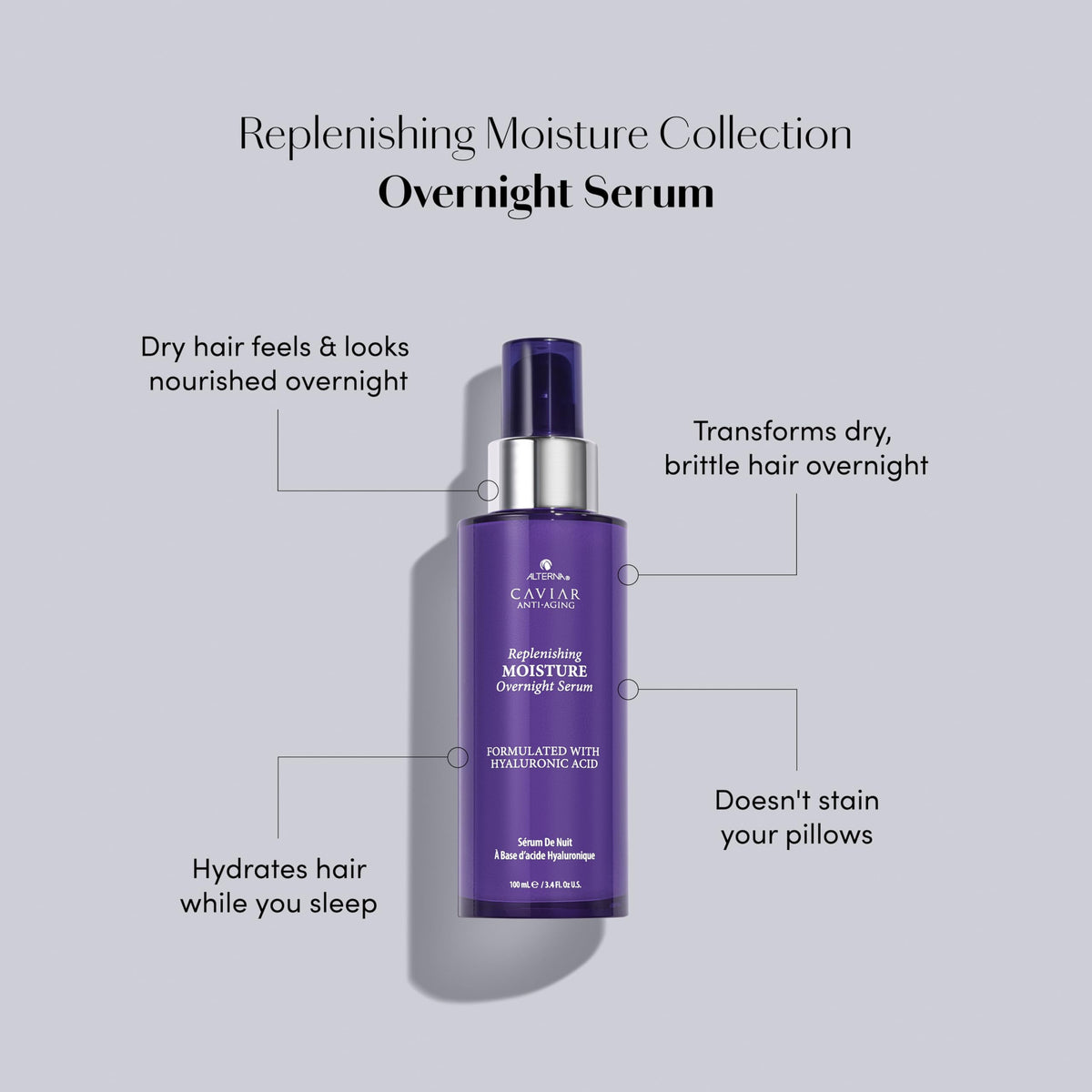 Alterna Overnight Serum pump close-up emphasizing easy dispensation