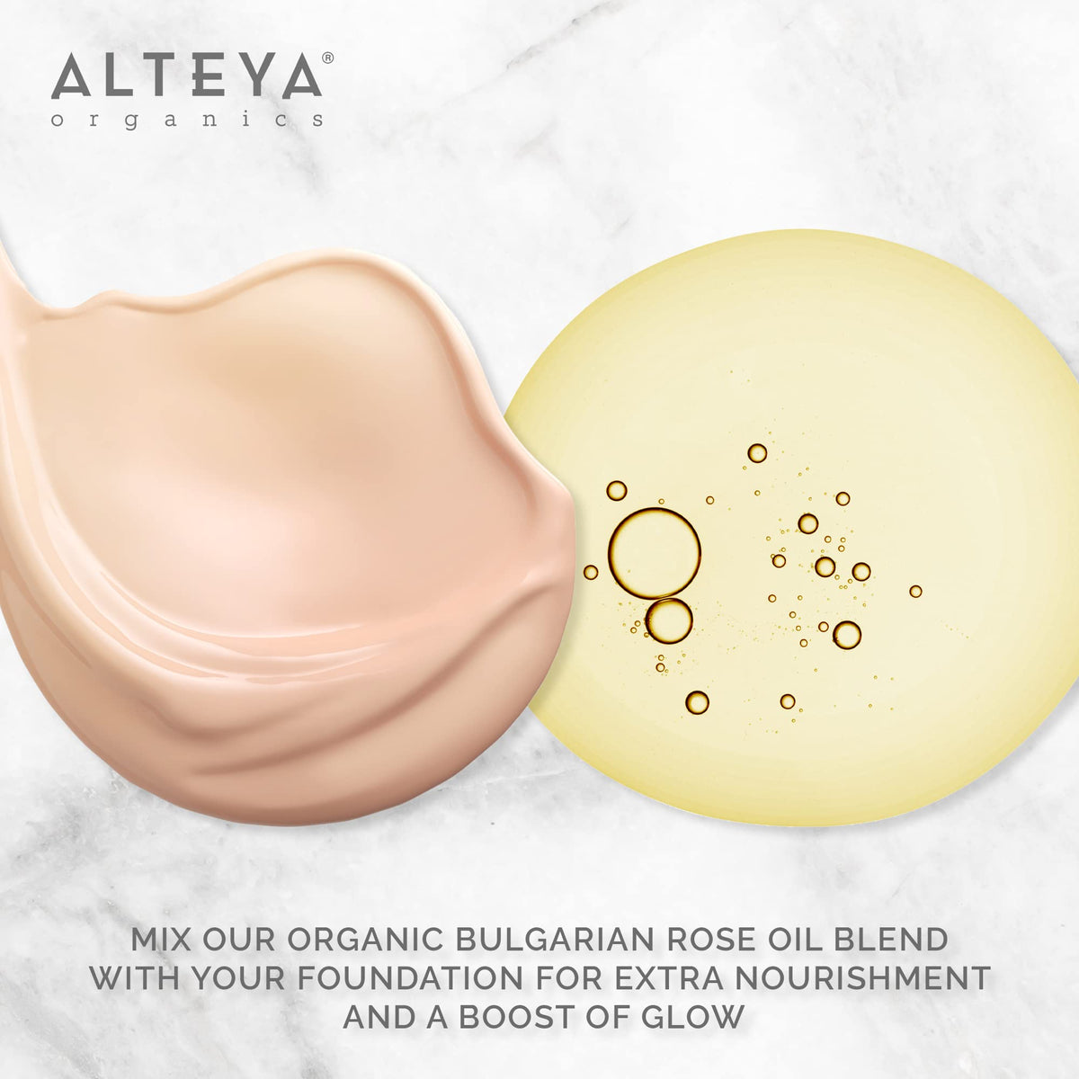Alteya aromatherapy diffuser scene with rose oil emitting calming scent