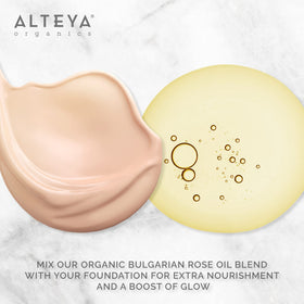 Alteya aromatherapy diffuser scene with rose oil emitting calming scent