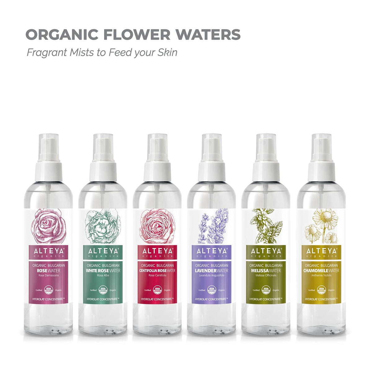 Alteya Organics Rose Water BPA-free spray bottle ready for daily use.