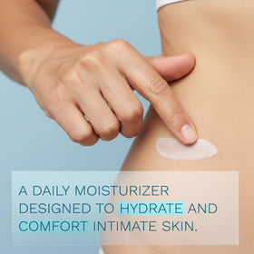 Close-up of Alubri Vulva Balm texture, creamy and quick-absorbing