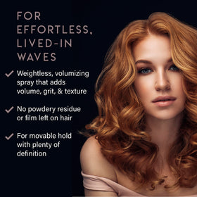 ALURAM Dry Texture Spray creates voluminous waves with natural definition.