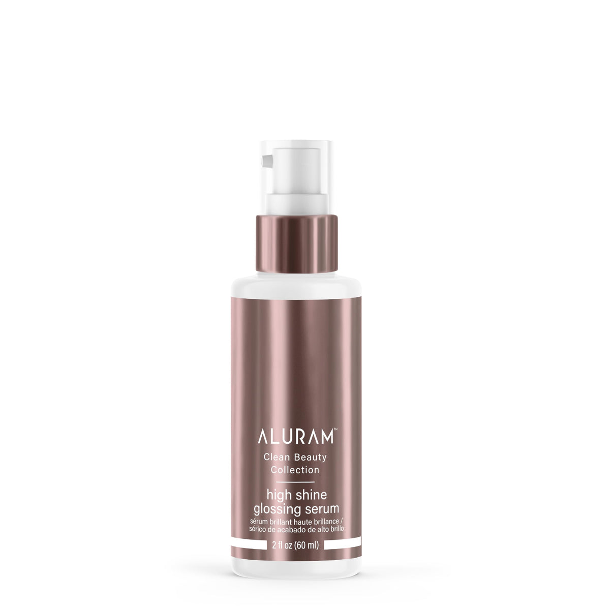 ALURAM High Shine Glossing Serum bottle showing premium packaging for radiant results