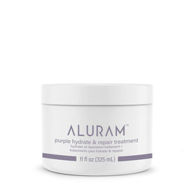 ALURAM Purple Hydrate & Repair bottle pours a cooling hydration for color-treated hair.